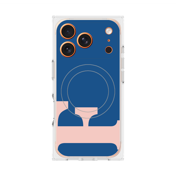 プレミアムスクエアケース with MagSafe［ オリジナル - initial color - F navy ］
