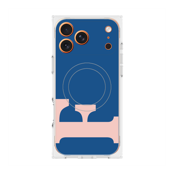 プレミアムスクエアケース with MagSafe［ オリジナル - initial color - F navy ］