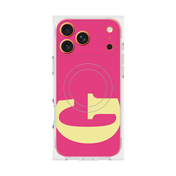 プレミアムスクエアケース with MagSafe［ オリジナル - initial color - G pink ］