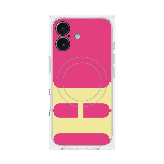 プレミアムスクエアケース with MagSafe［ オリジナル - initial color - H pink ］