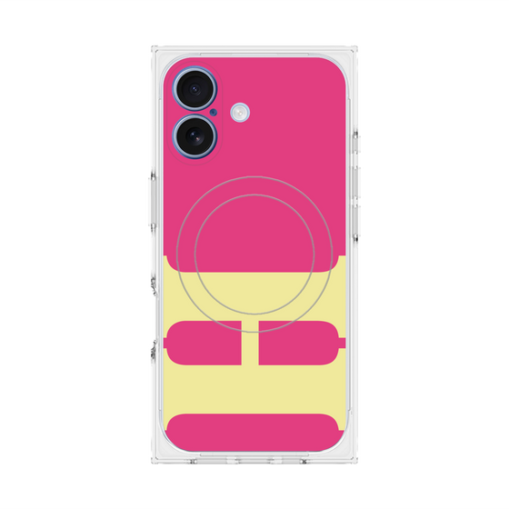 プレミアムスクエアケース with MagSafe［ オリジナル - initial color - H pink ］