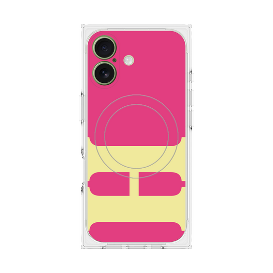 プレミアムスクエアケース with MagSafe［ オリジナル - initial color - H pink ］