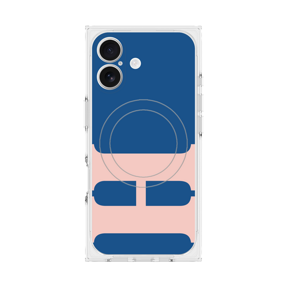 プレミアムスクエアケース with MagSafe［ オリジナル - initial color - H navy ］