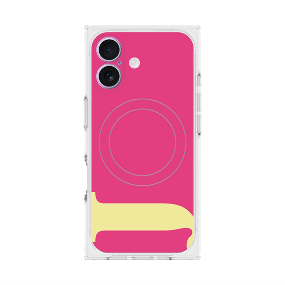 プレミアムスクエアケース with MagSafe［ オリジナル - initial color - J pink ］