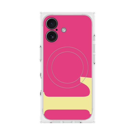 プレミアムスクエアケース with MagSafe［ オリジナル - initial color - L pink ］