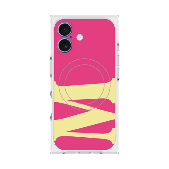 プレミアムスクエアケース with MagSafe［ オリジナル - initial color - M pink ］