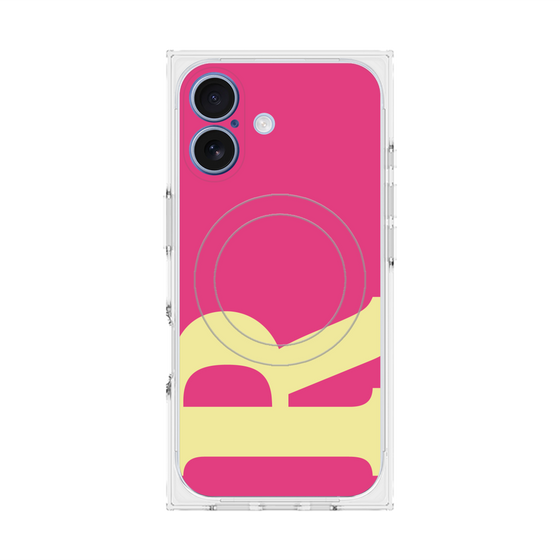 プレミアムスクエアケース with MagSafe［ オリジナル - initial color - R pink ］