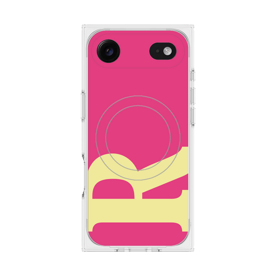 プレミアムスクエアケース with MagSafe［ オリジナル - initial color - R pink ］