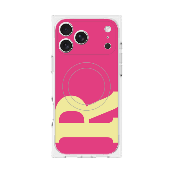 プレミアムスクエアケース with MagSafe［ オリジナル - initial color - R pink ］