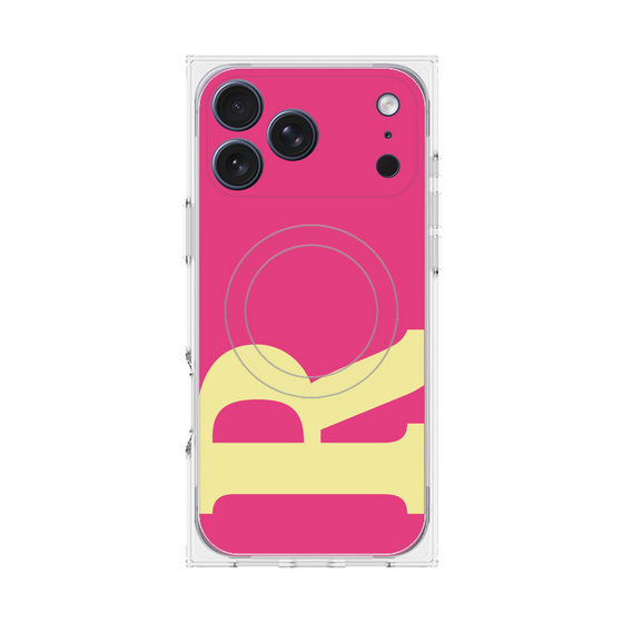 プレミアムスクエアケース with MagSafe［ オリジナル - initial color - R pink ］