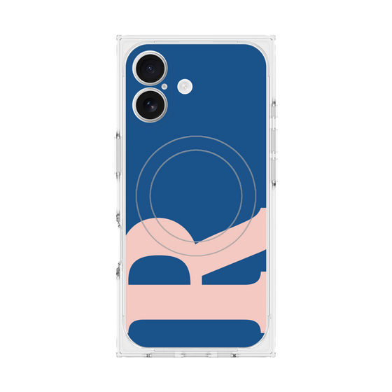 プレミアムスクエアケース with MagSafe［ オリジナル - initial color - R navy ］