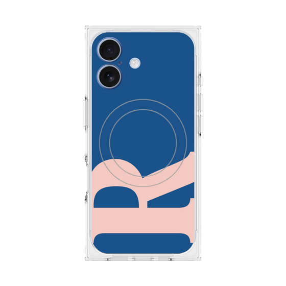 プレミアムスクエアケース with MagSafe［ オリジナル - initial color - R navy ］