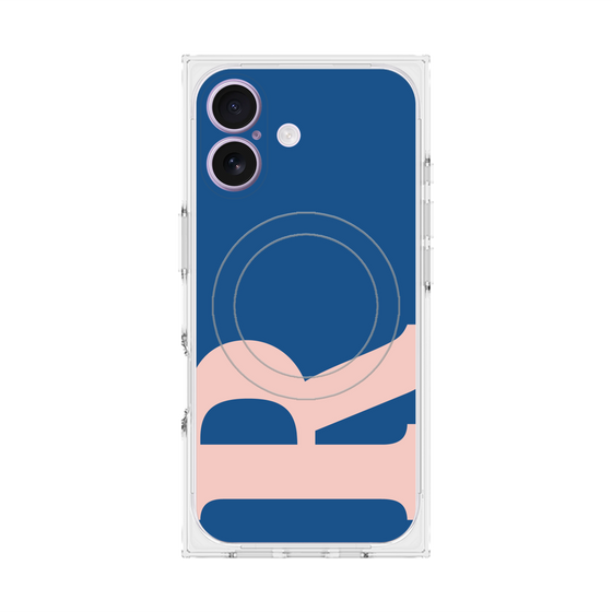 プレミアムスクエアケース with MagSafe［ オリジナル - initial color - R navy ］