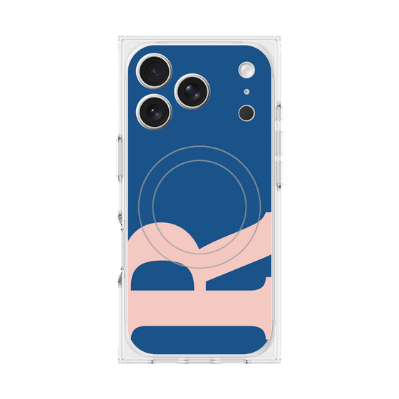 プレミアムスクエアケース with MagSafe［ オリジナル - initial color - R navy ］