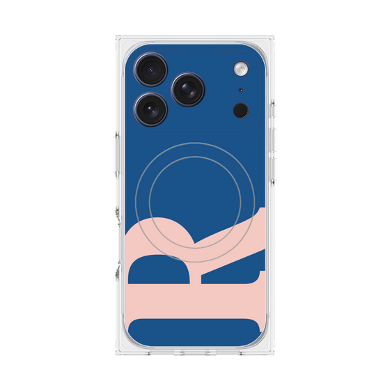 プレミアムスクエアケース with MagSafe［ オリジナル - initial color - R navy ］