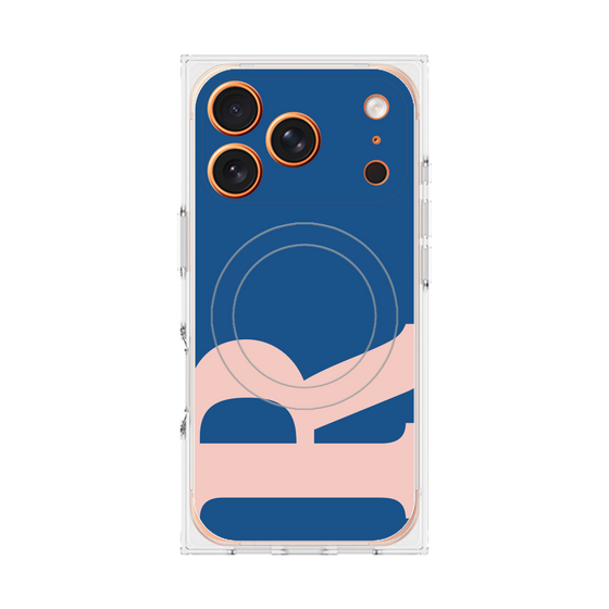 プレミアムスクエアケース with MagSafe［ オリジナル - initial color - R navy ］