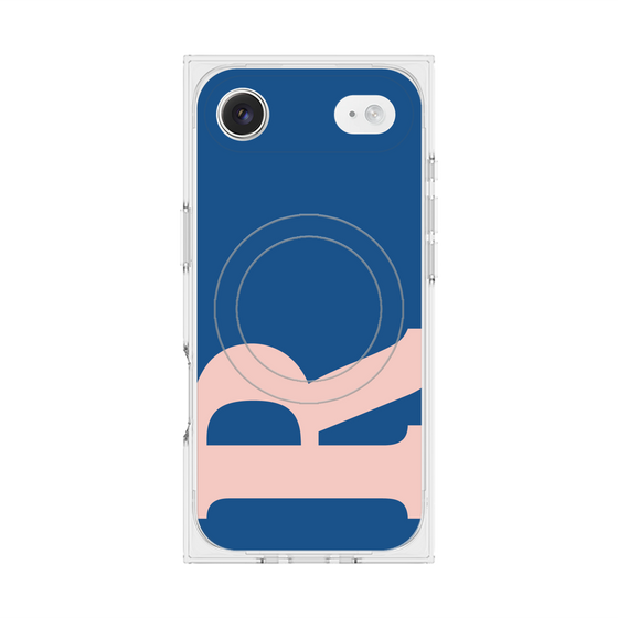 プレミアムスクエアケース with MagSafe［ オリジナル - initial color - R navy ］