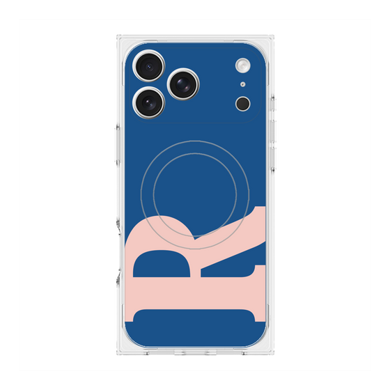 プレミアムスクエアケース with MagSafe［ オリジナル - initial color - R navy ］