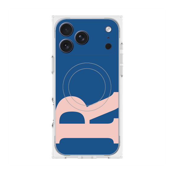 プレミアムスクエアケース with MagSafe［ オリジナル - initial color - R navy ］
