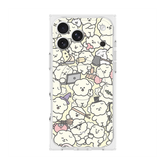 プレミアムスクエアケース with MagSafe［ もっさりもさお - もさもさ - ベージュ ］