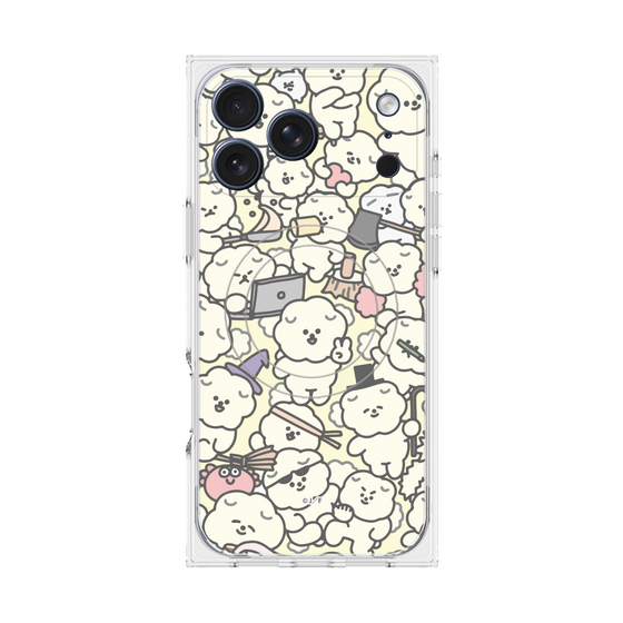 プレミアムスクエアケース with MagSafe［ もっさりもさお - もさもさ - ベージュ ］
