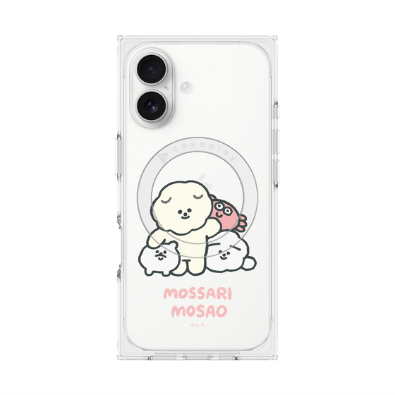 プレミアムスクエアケース with MagSafe［ もっさりもさお - みんないっしょ - クリア ］