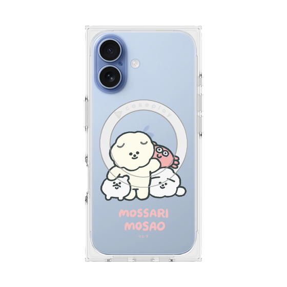 プレミアムスクエアケース with MagSafe［ もっさりもさお - みんないっしょ - クリア ］