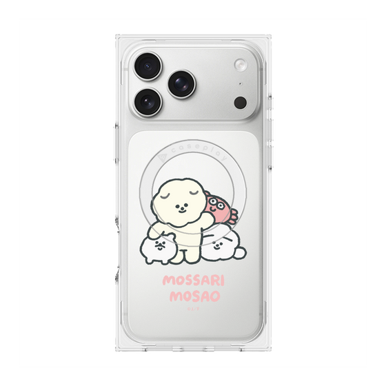 プレミアムスクエアケース with MagSafe［ もっさりもさお - みんないっしょ - クリア ］