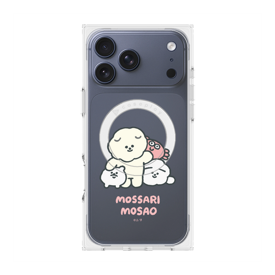 プレミアムスクエアケース with MagSafe［ もっさりもさお - みんないっしょ - クリア ］