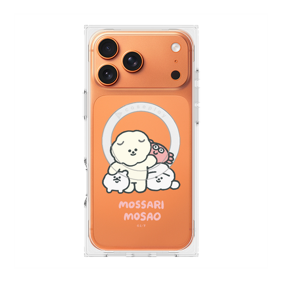 プレミアムスクエアケース with MagSafe［ もっさりもさお - みんないっしょ - クリア ］