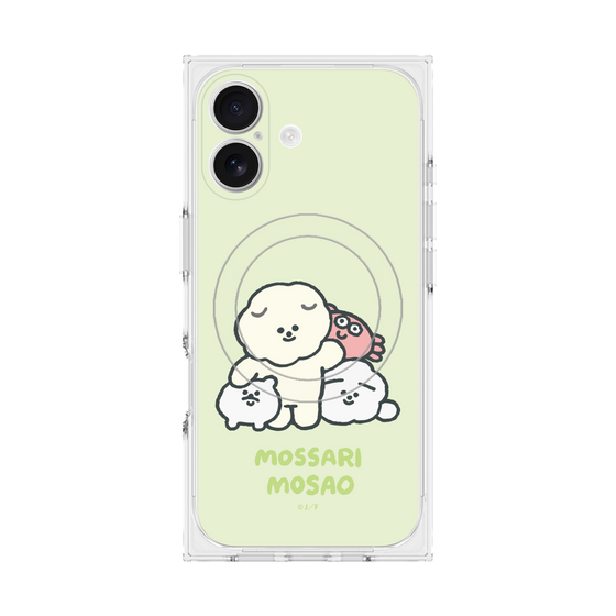 プレミアムスクエアケース with MagSafe［ もっさりもさお - みんないっしょ - グリーン ］