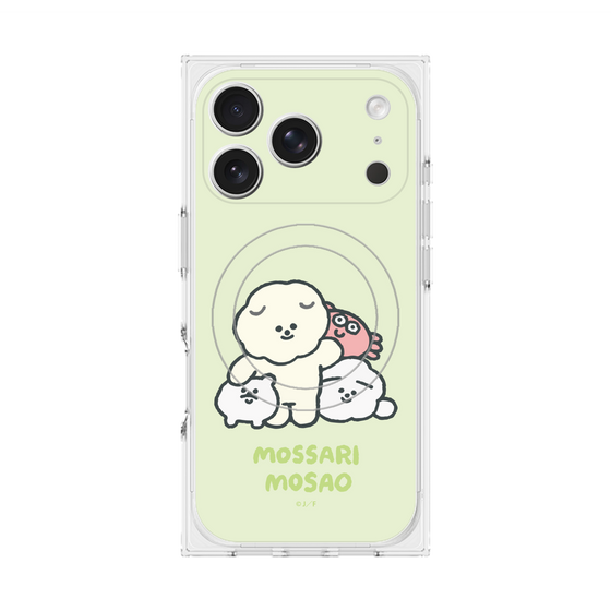 プレミアムスクエアケース with MagSafe［ もっさりもさお - みんないっしょ - グリーン ］