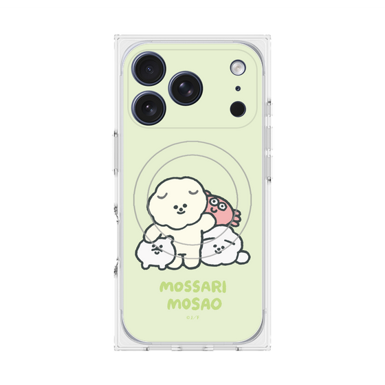 プレミアムスクエアケース with MagSafe［ もっさりもさお - みんないっしょ - グリーン ］