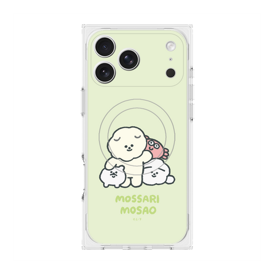 プレミアムスクエアケース with MagSafe［ もっさりもさお - みんないっしょ - グリーン ］