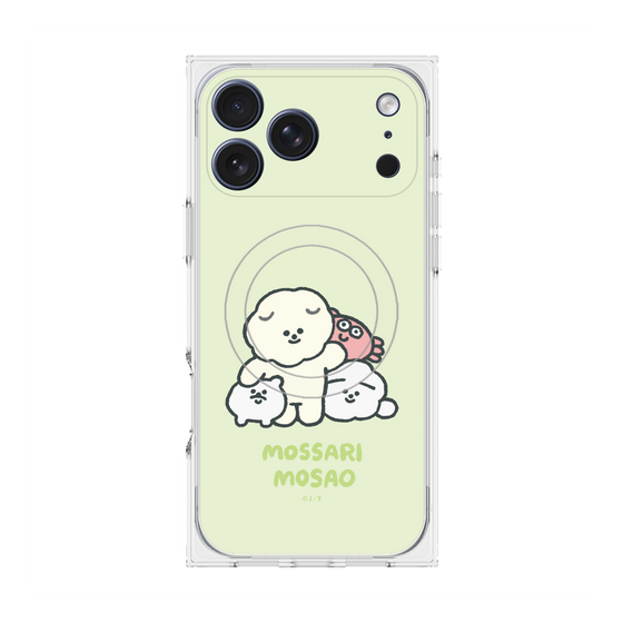 プレミアムスクエアケース with MagSafe［ もっさりもさお - みんないっしょ - グリーン ］