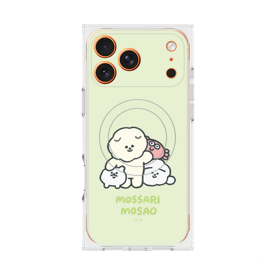 プレミアムスクエアケース with MagSafe［ もっさりもさお - みんないっしょ - グリーン ］