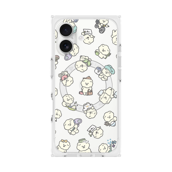 プレミアムスクエアケース with MagSafe［ もっさりもさお - もさおがいっぱい - クリア ］