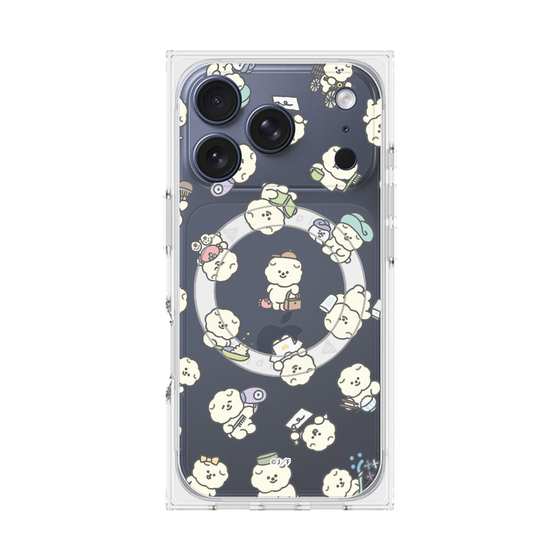 プレミアムスクエアケース with MagSafe［ もっさりもさお - もさおがいっぱい - クリア ］