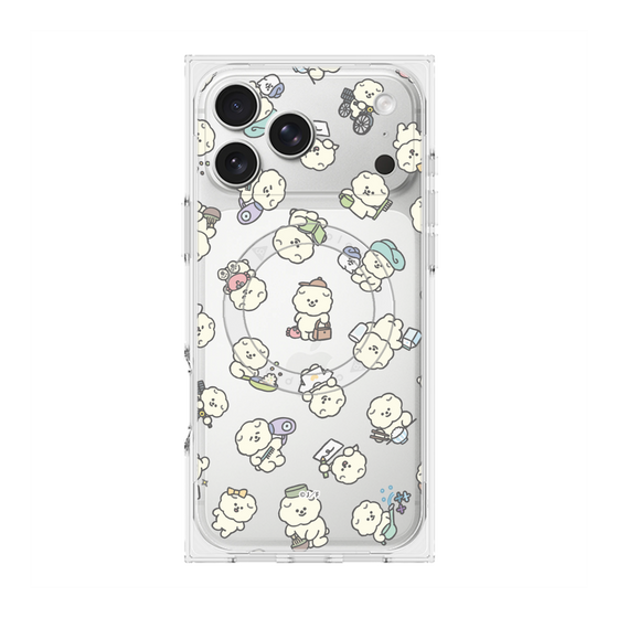 プレミアムスクエアケース with MagSafe［ もっさりもさお - もさおがいっぱい - クリア ］