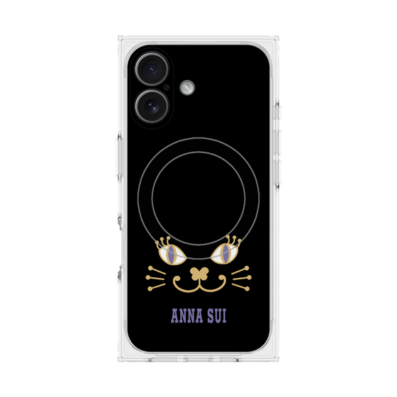 プレミアムスクエアケース with MagSafe［ ANNA SUI - フェイス - ブラック ］