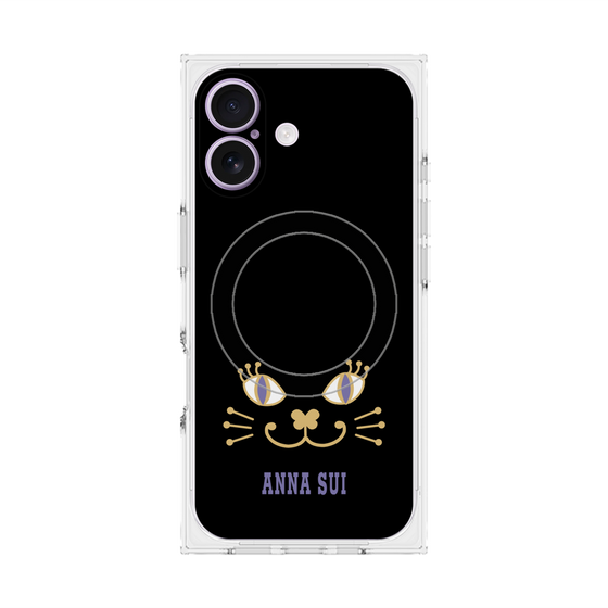 プレミアムスクエアケース with MagSafe［ ANNA SUI - フェイス - ブラック ］