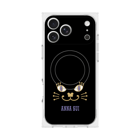 プレミアムスクエアケース with MagSafe［ ANNA SUI - フェイス - ブラック ］