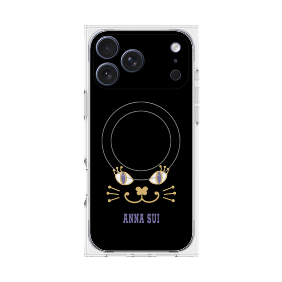 プレミアムスクエアケース with MagSafe［ ANNA SUI - フェイス - ブラック ］