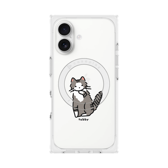プレミアムスクエアケース with MagSafe［ オリジナル - CASEPLAYネコ - tabby ］
