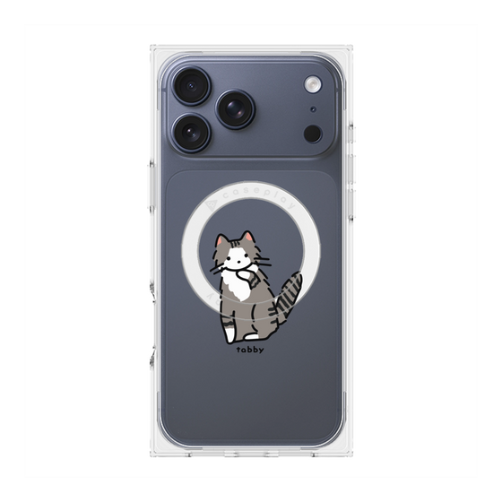プレミアムスクエアケース with MagSafe［ オリジナル - CASEPLAYネコ - tabby ］