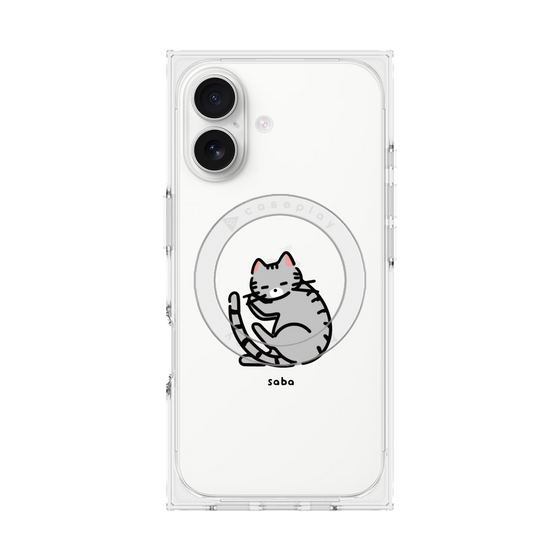 プレミアムスクエアケース with MagSafe［ オリジナル - CASEPLAYネコ - saba ］