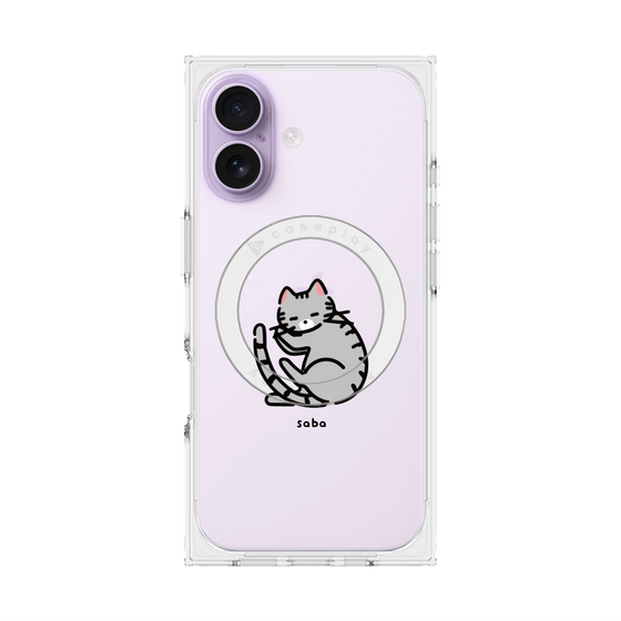 プレミアムスクエアケース with MagSafe［ オリジナル - CASEPLAYネコ - saba ］