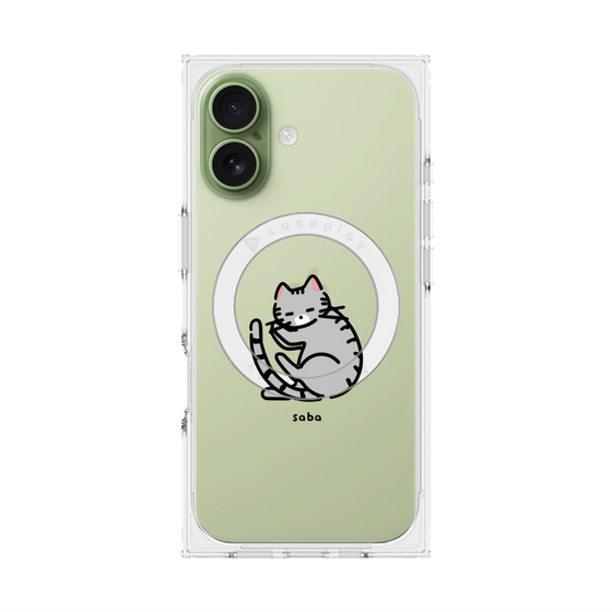 プレミアムスクエアケース with MagSafe［ オリジナル - CASEPLAYネコ - saba ］