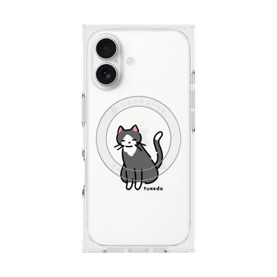 プレミアムスクエアケース with MagSafe［ オリジナル - CASEPLAYネコ - tuxedo ］