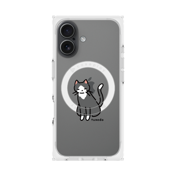 プレミアムスクエアケース with MagSafe［ オリジナル - CASEPLAYネコ - tuxedo ］